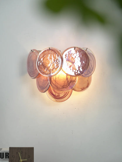 Pink Vintage Murano Glass Wall Lamp