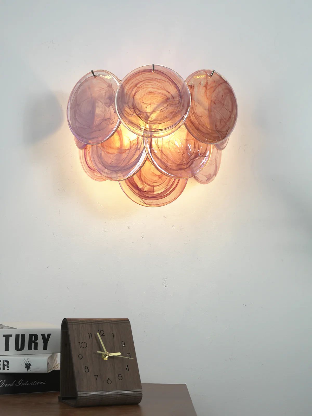 Pink Vintage Murano Glass Wall Lamp