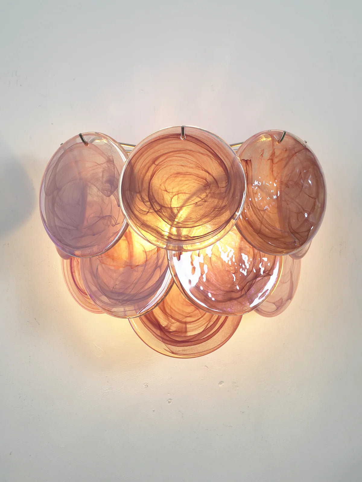 Pink Vintage Murano Glass Wall Lamp