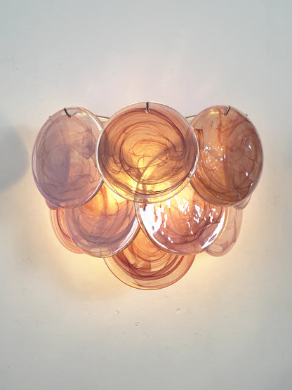Pink Vintage Murano Glass Wall Lamp