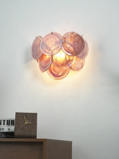Pink Vintage Murano Glass Wall Lamp