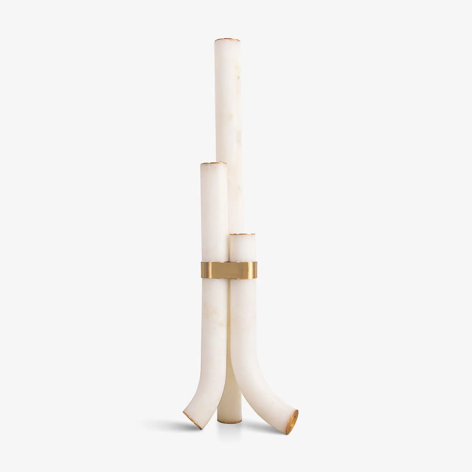 Modern Alabaster Piped Floor Lamp - Nuvé