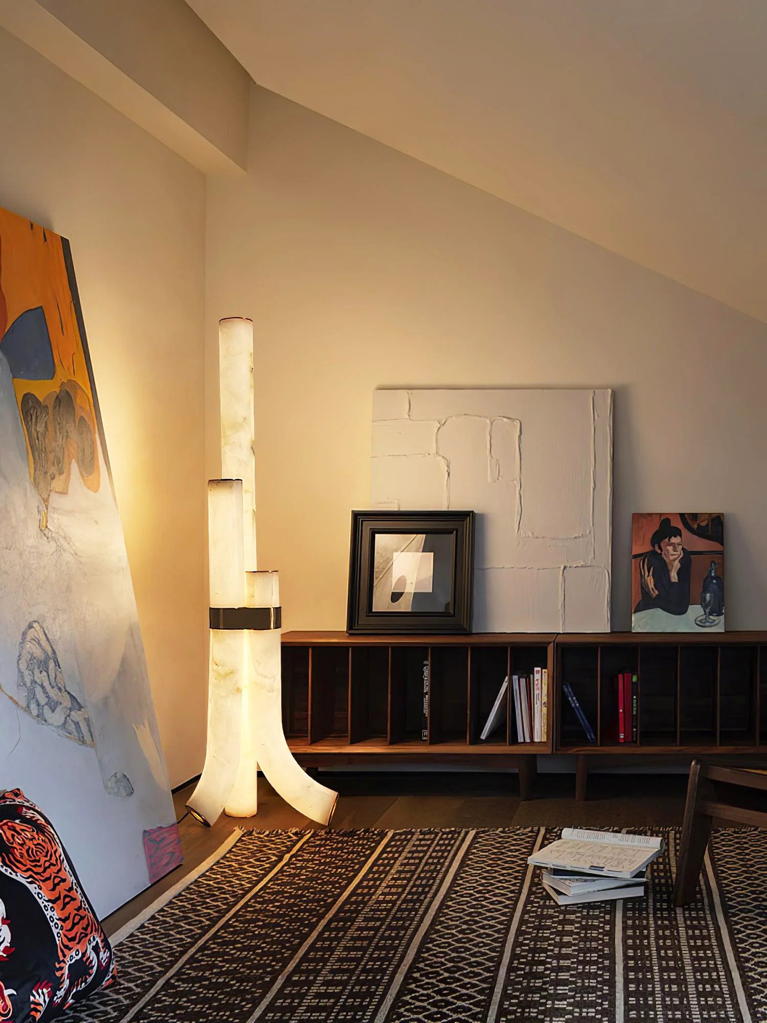 Modern Alabaster Piped Floor Lamp - Nuvé