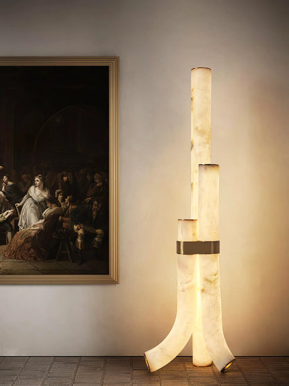 Modern Alabaster Piped Floor Lamp - Nuvé