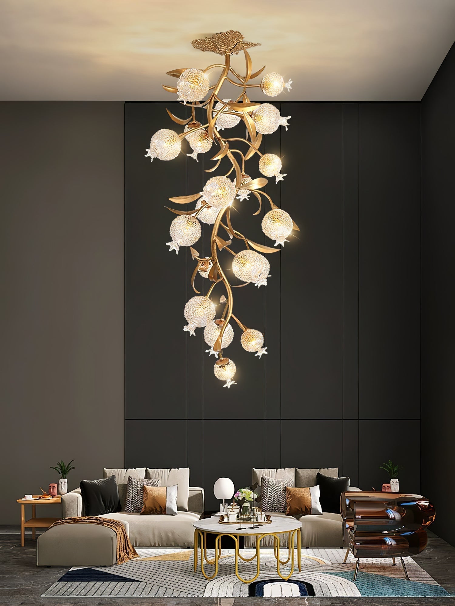 Pomegranate Brass Ceiling Lamp - Nuvé