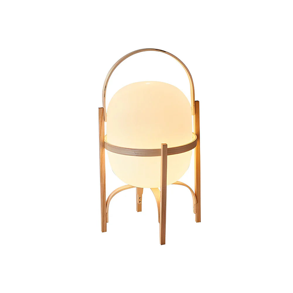 Portable Wood Lantern Glass Table Lamp - Nuvé