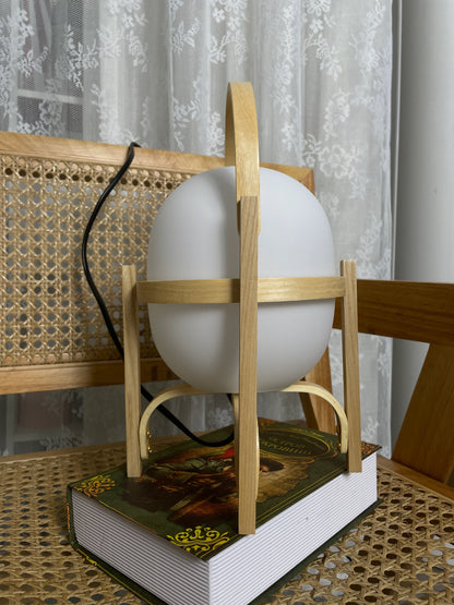 Portable Wood Lantern Glass Table Lamp - Nuvé