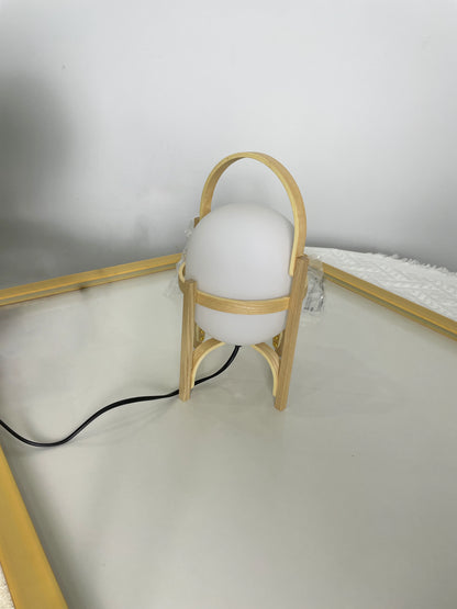 Portable Wood Lantern Glass Table Lamp - Nuvé