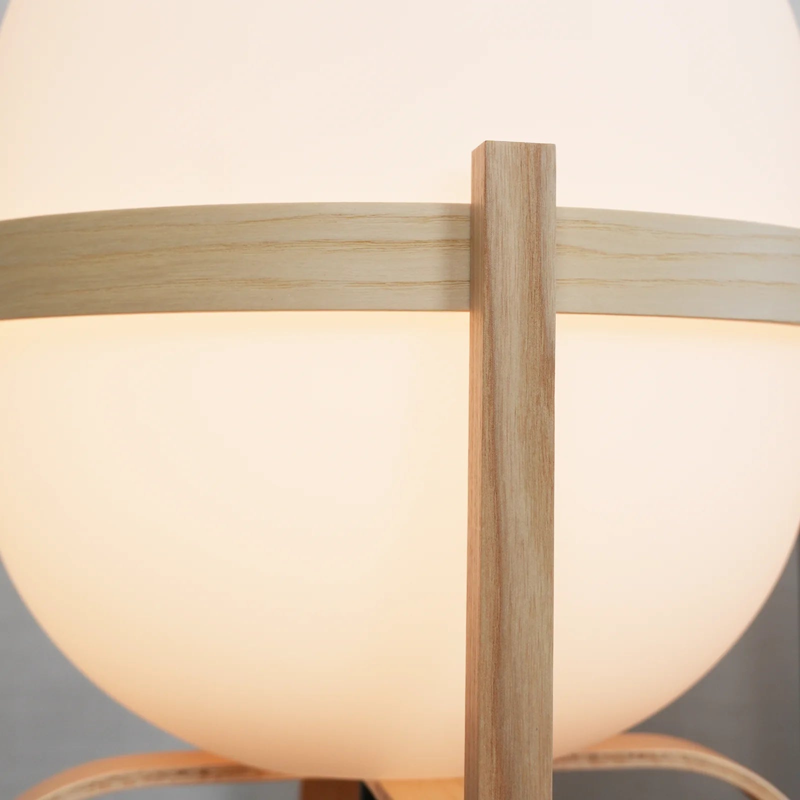 Portable Wood Lantern Glass Table Lamp - Nuvé
