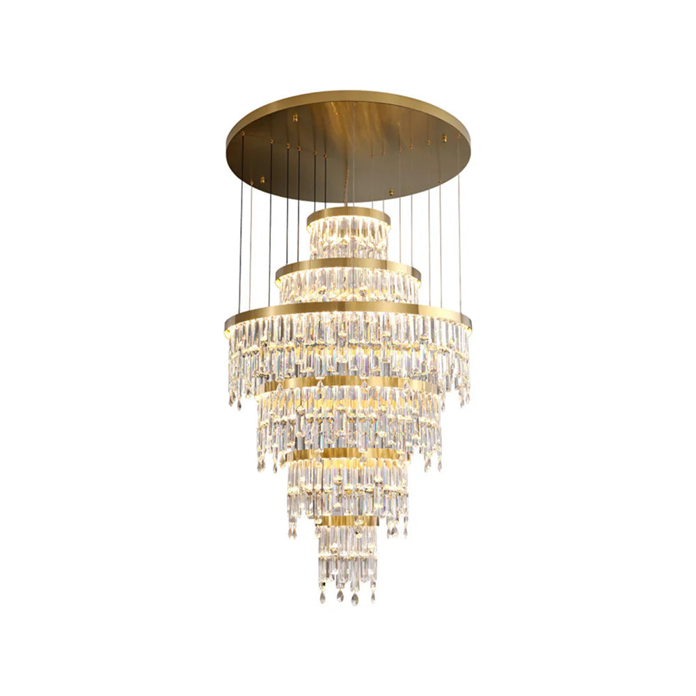 Prazzo Ring Staircase Crystal Chandelier - Nuvé