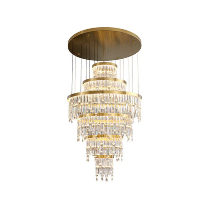 Prazzo Ring Staircase Crystal Chandelier - Nuvé