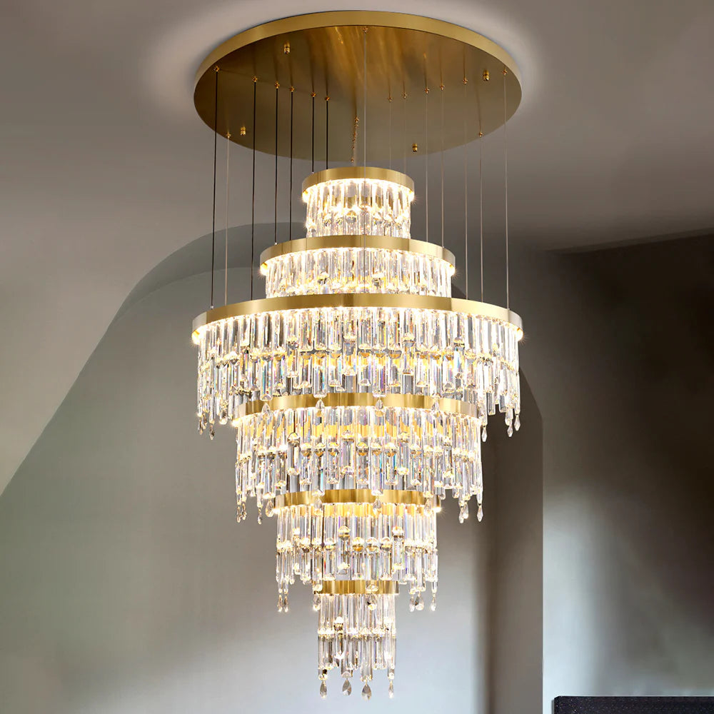 Prazzo Ring Staircase Crystal Chandelier - Nuvé