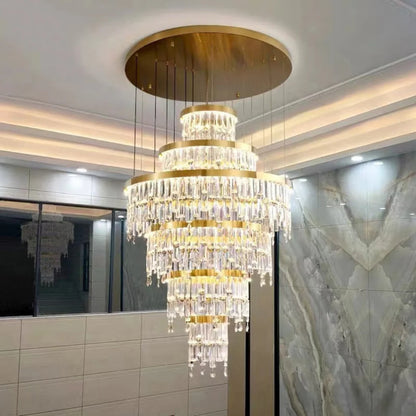 Prazzo Ring Staircase Crystal Chandelier - Nuvé