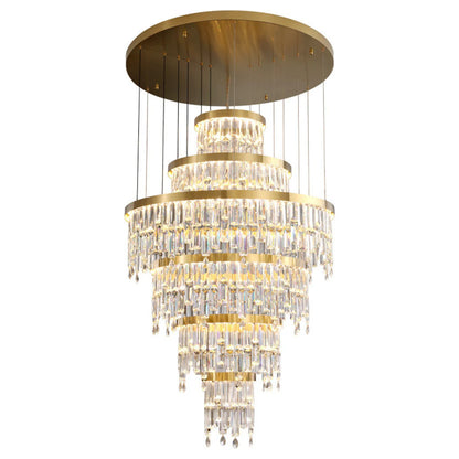 Prazzo Ring Staircase Crystal Chandelier - Nuvé
