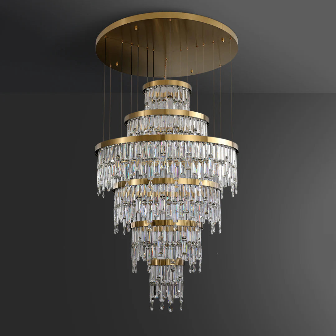 Prazzo Ring Staircase Crystal Chandelier - Nuvé