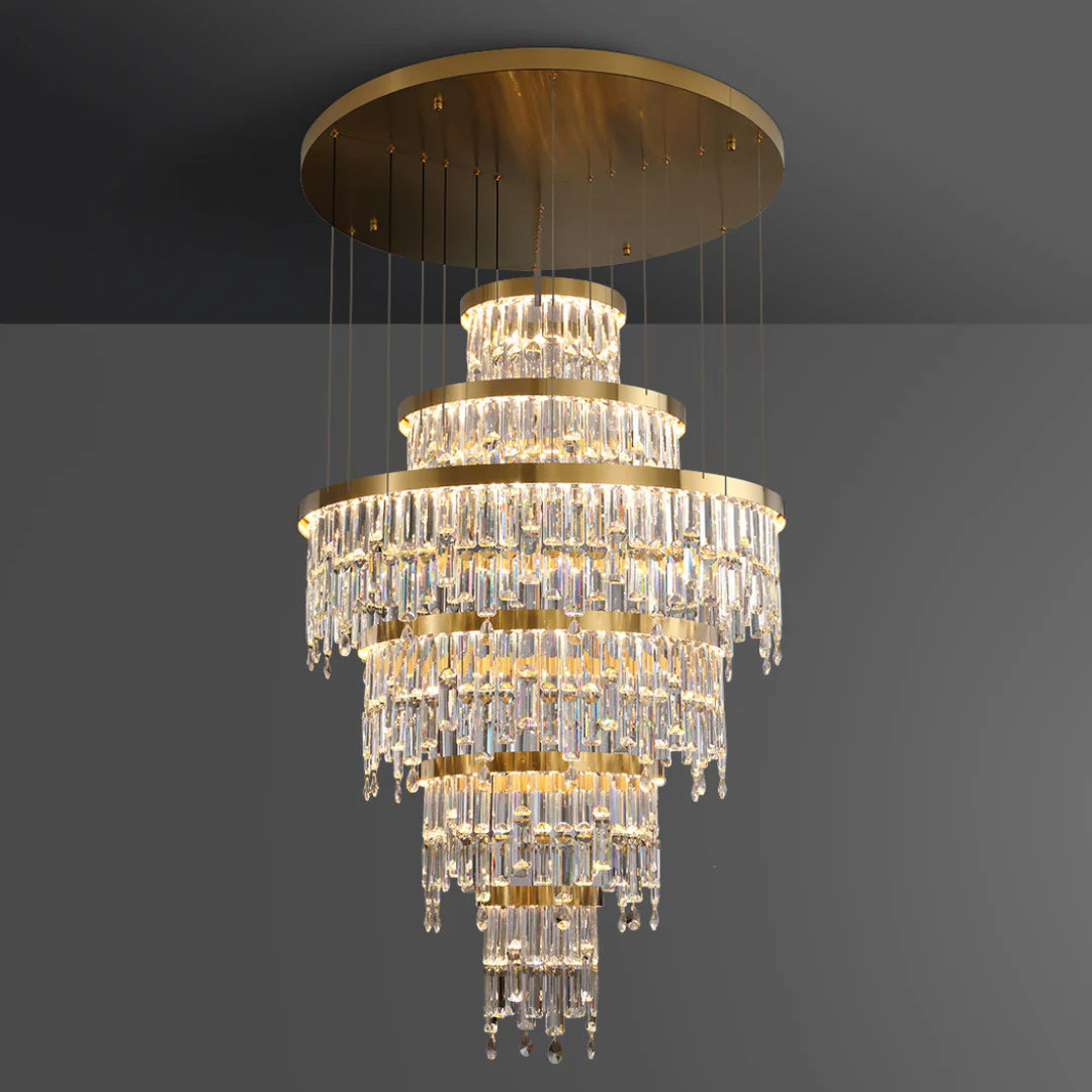 Prazzo Ring Staircase Crystal Chandelier - Nuvé