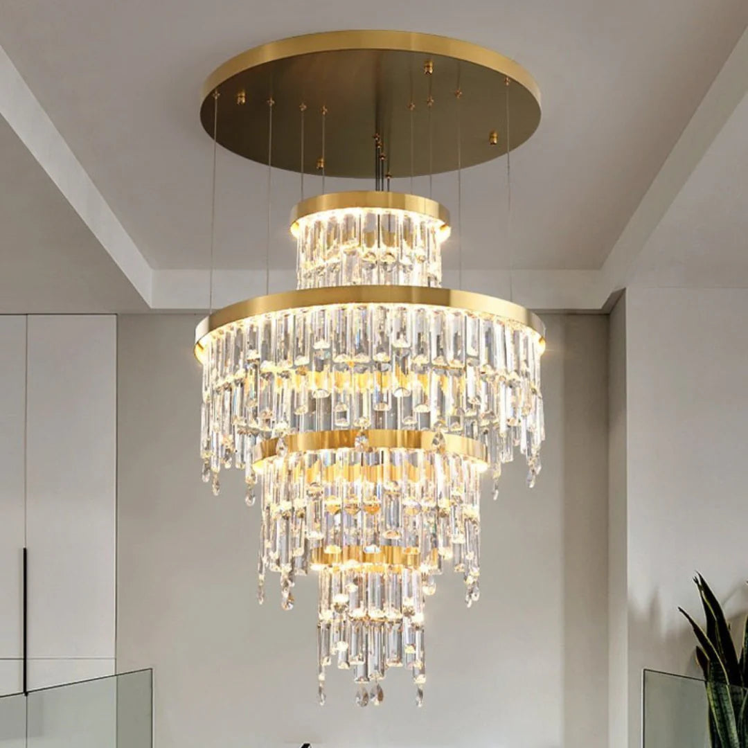 Prazzo Ring Staircase Crystal Chandelier - Nuvé