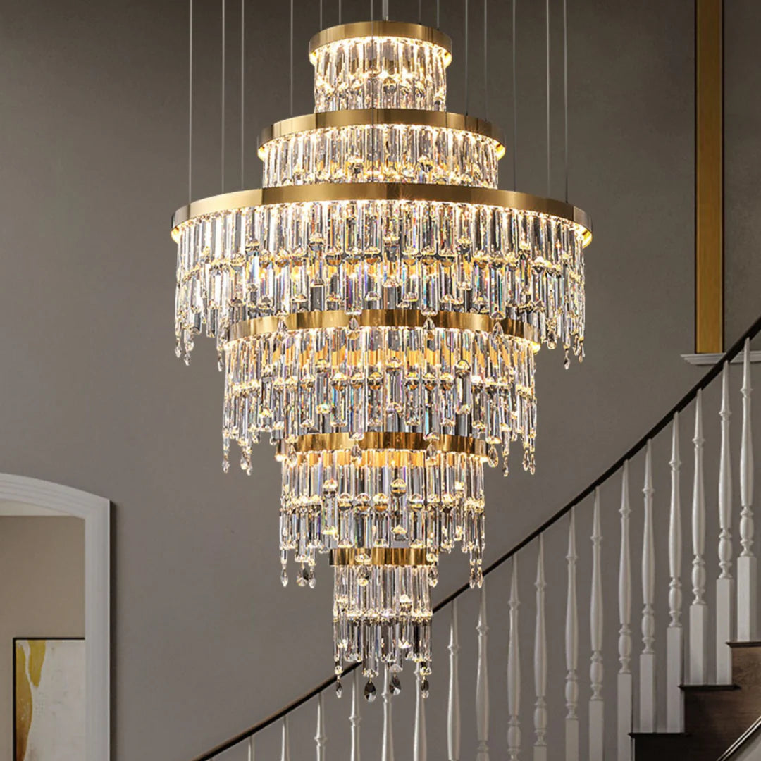 Prazzo Ring Staircase Crystal Chandelier - Nuvé