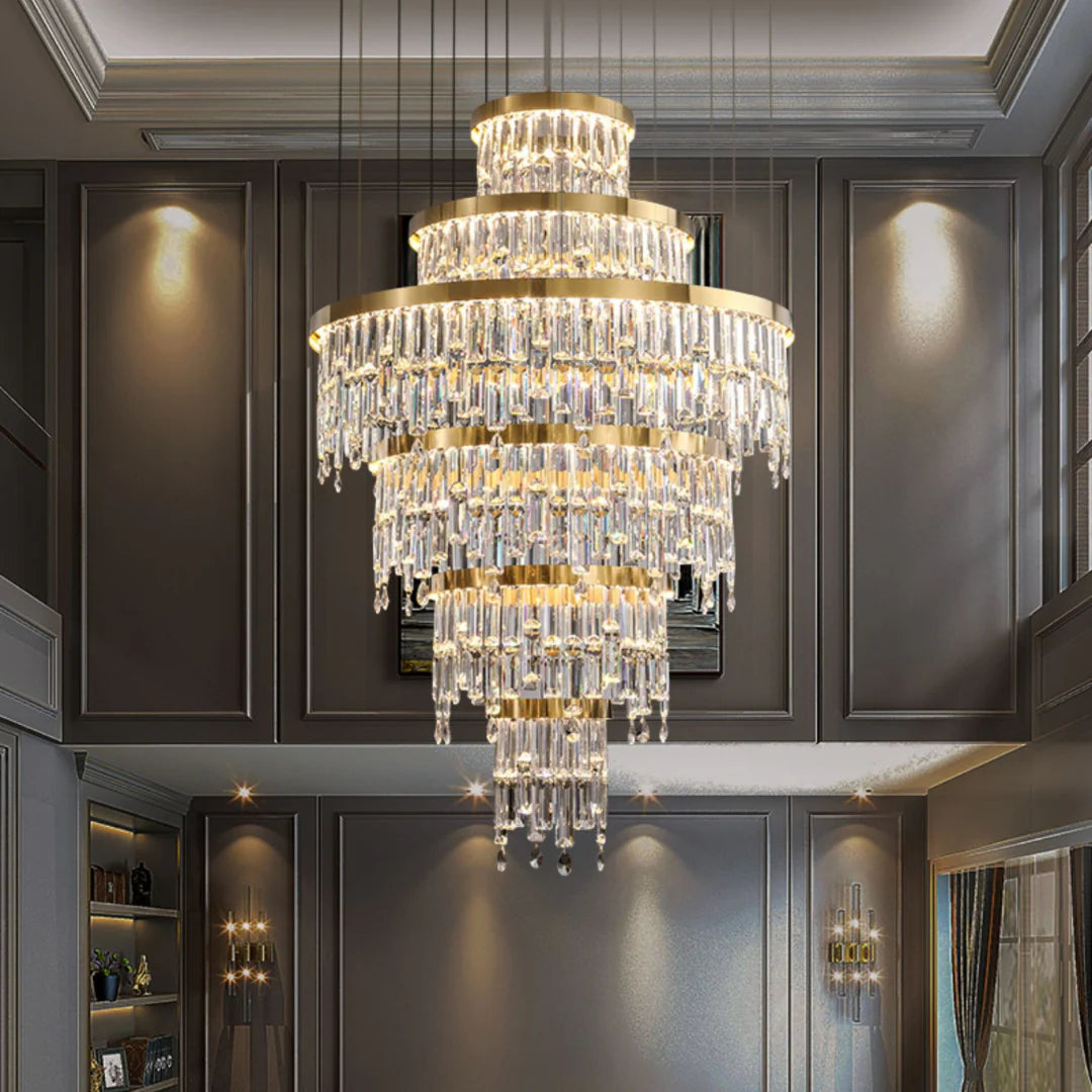 Prazzo Ring Staircase Crystal Chandelier - Nuvé