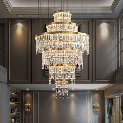 Prazzo Ring Staircase Crystal Chandelier - Nuvé