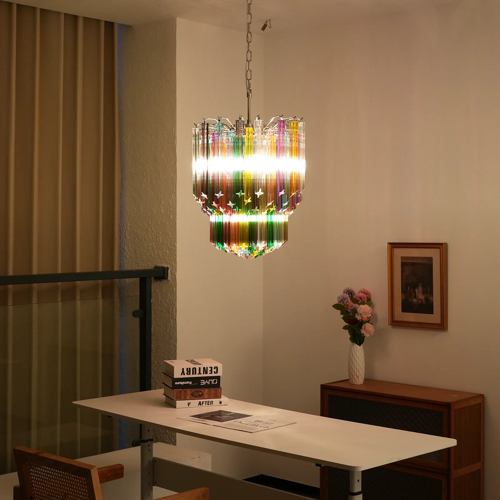 Prismatic Murano Colorful Chandelier - Nuvé