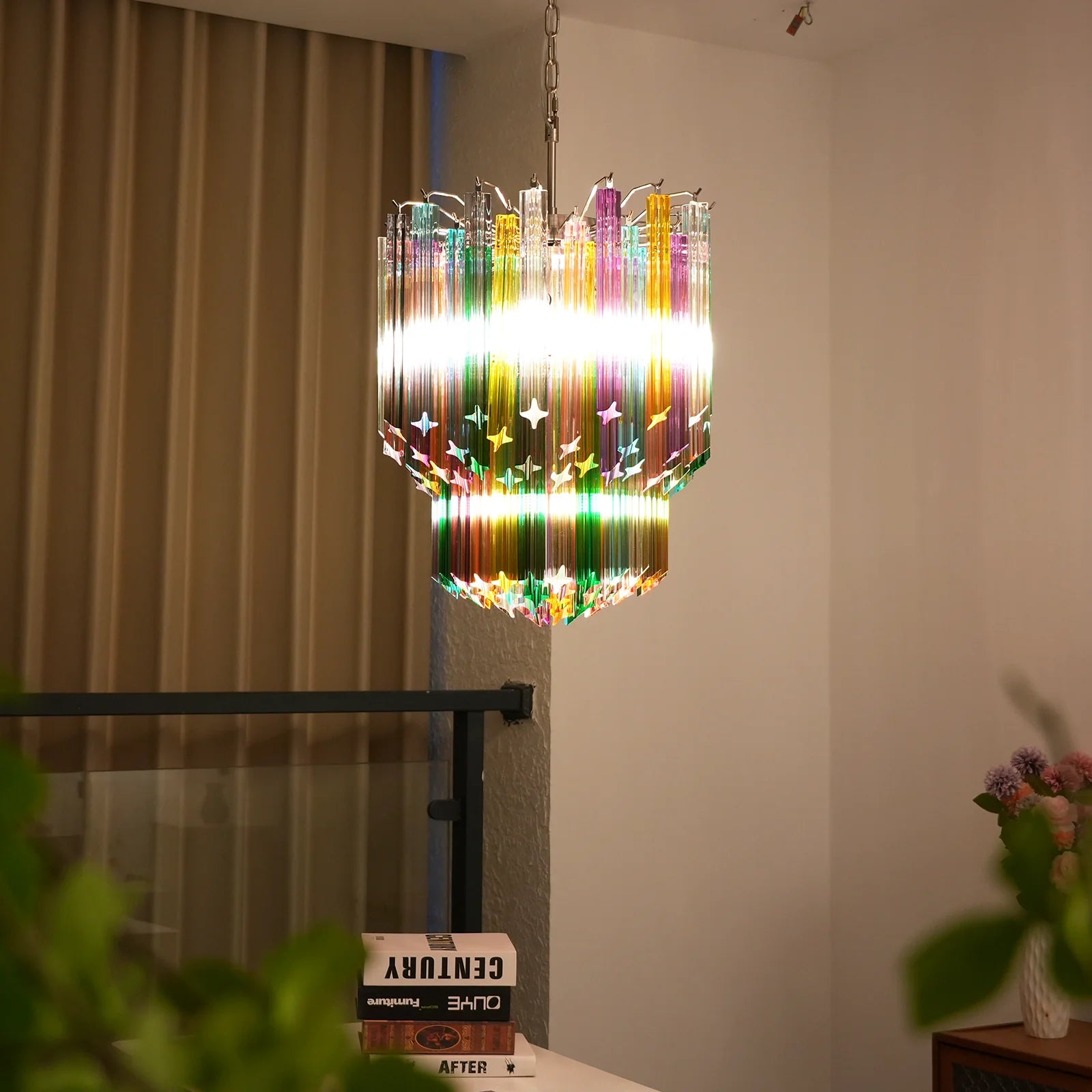 Prismatic Murano Colorful Chandelier - Nuvé
