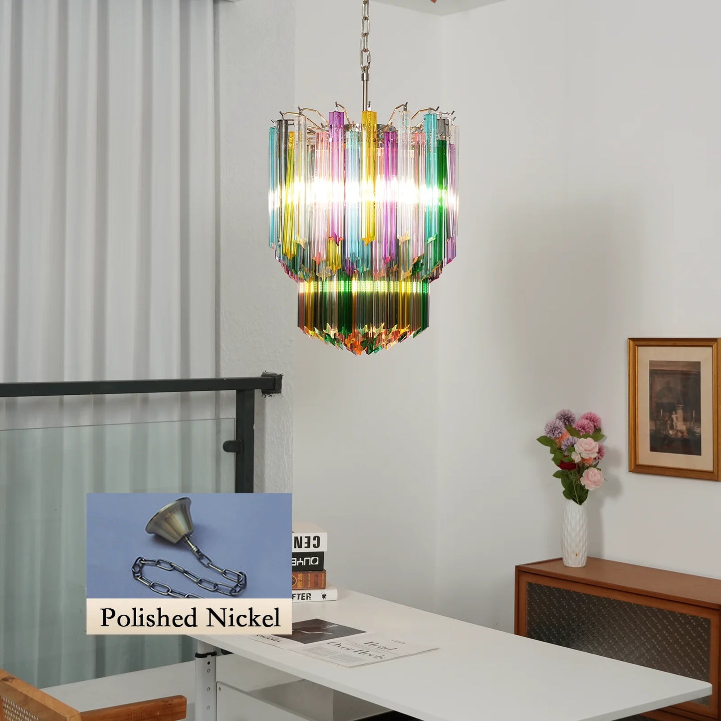Prismatic Murano Colorful Chandelier - Nuvé