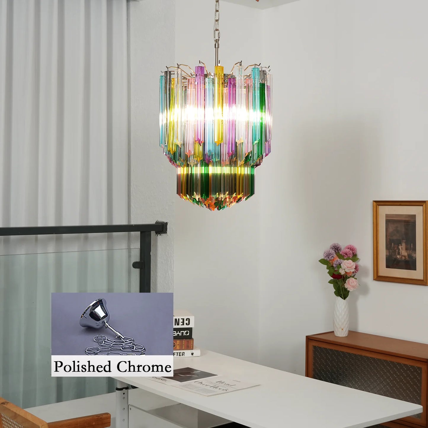 Prismatic Murano Colorful Chandelier - Nuvé