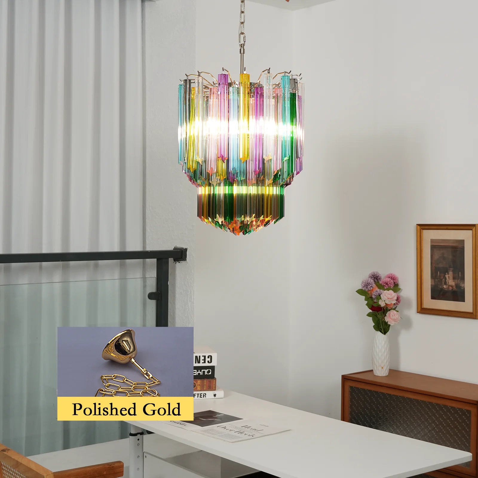 Prismatic Murano Colorful Chandelier - Nuvé