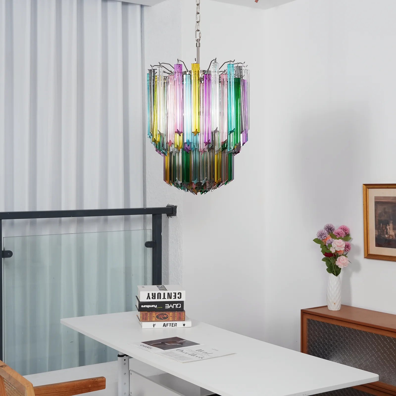 Prismatic Murano Colorful Chandelier - Nuvé