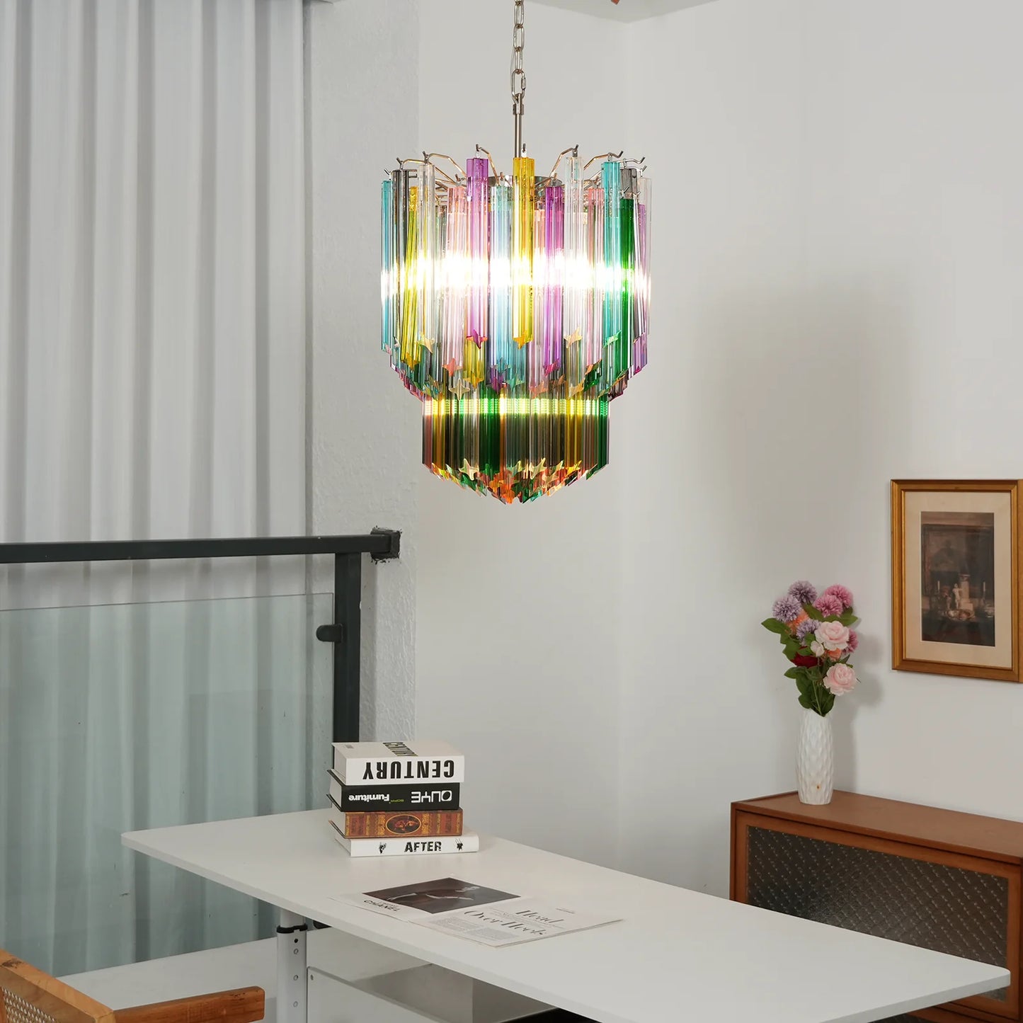 Prismatic Murano Colorful Chandelier - Nuvé