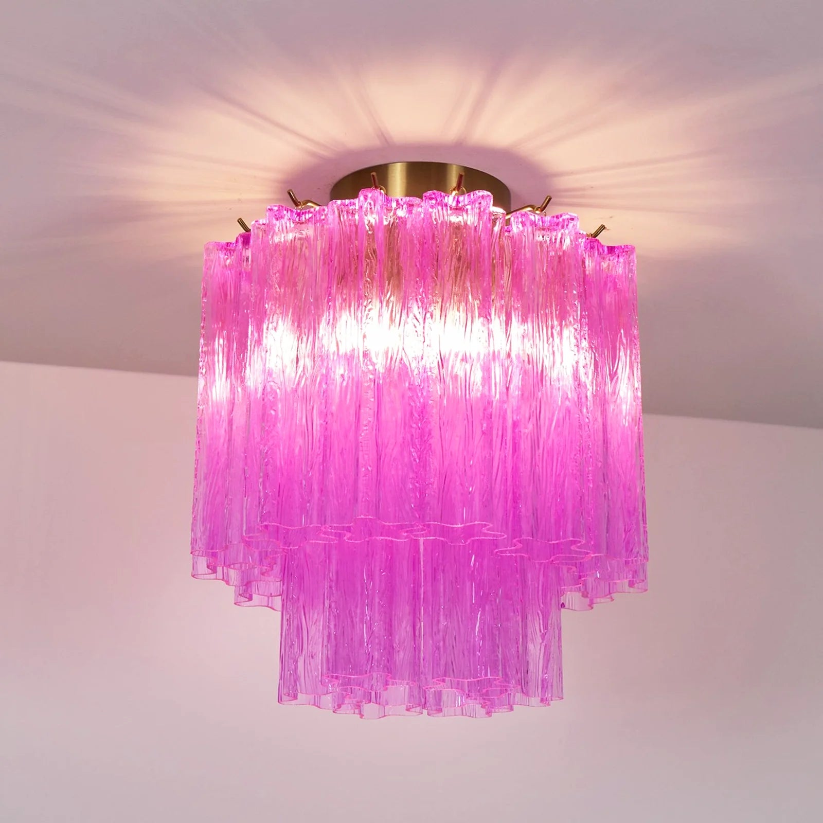 Purple Glass Tubes Murano Ceiling Lamp - Nuvé