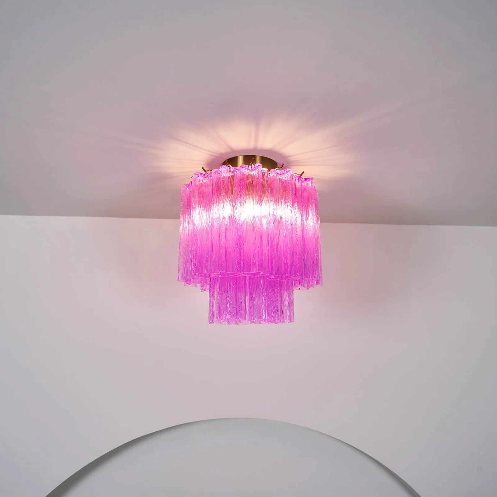 Purple Glass Tubes Murano Ceiling Lamp - Nuvé
