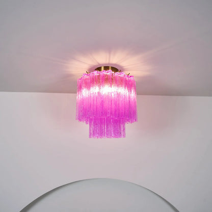 Purple Glass Tubes Murano Ceiling Lamp - Nuvé