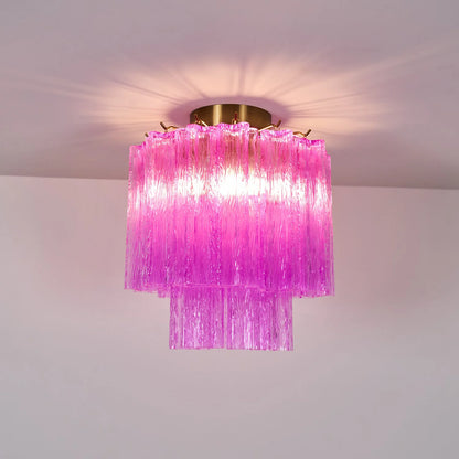 Purple Glass Tubes Murano Ceiling Lamp - Nuvé