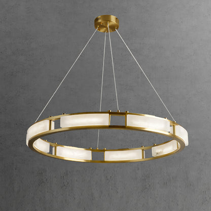Round Qatar Alabaster Chandelier - Nuvé