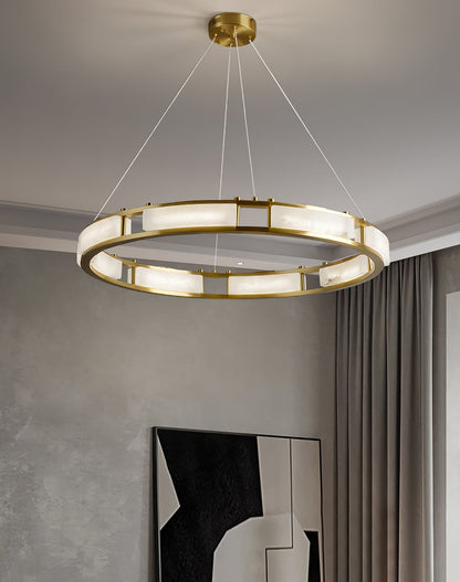 Round Qatar Alabaster Chandelier - Nuvé