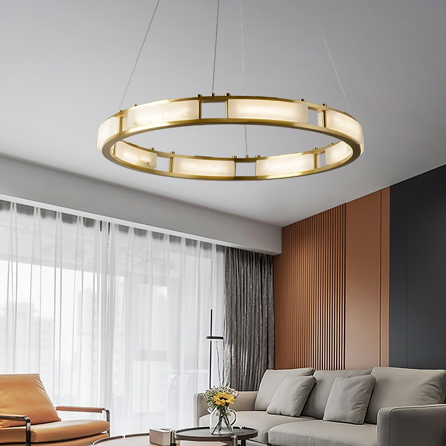 Round Qatar Alabaster Chandelier - Nuvé