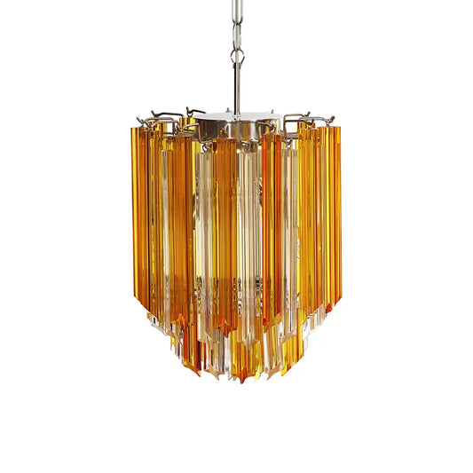 Quadriedri Murano Prisms Amber Transparent Chandelier - Nuvé