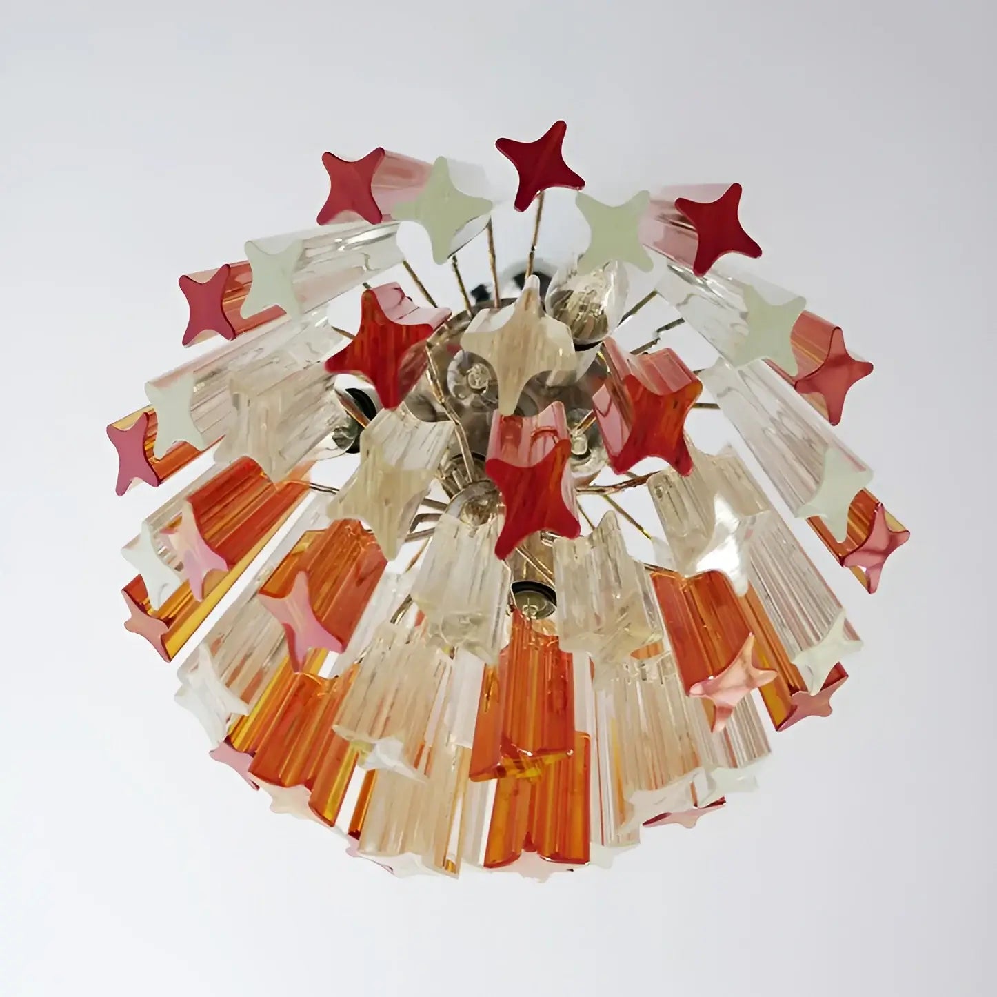 Quadriedri Murano Prisms Amber Transparent Chandelier - Nuvé