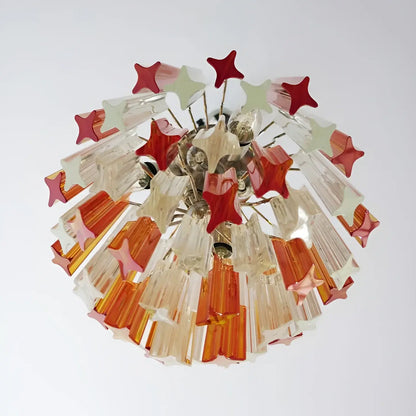 Quadriedri Murano Prisms Amber Transparent Chandelier - Nuvé