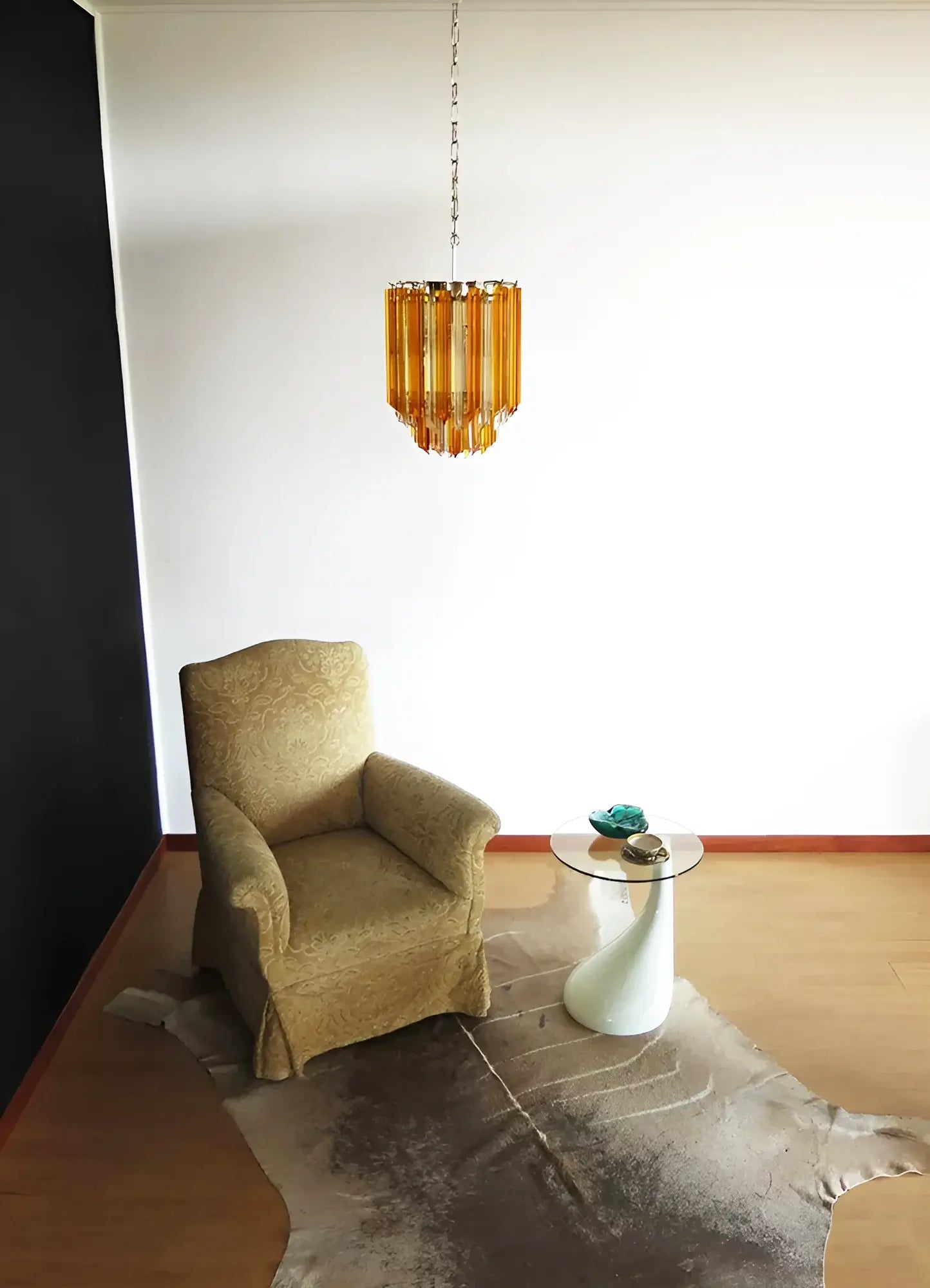 Quadriedri Murano Prisms Amber Transparent Chandelier - Nuvé