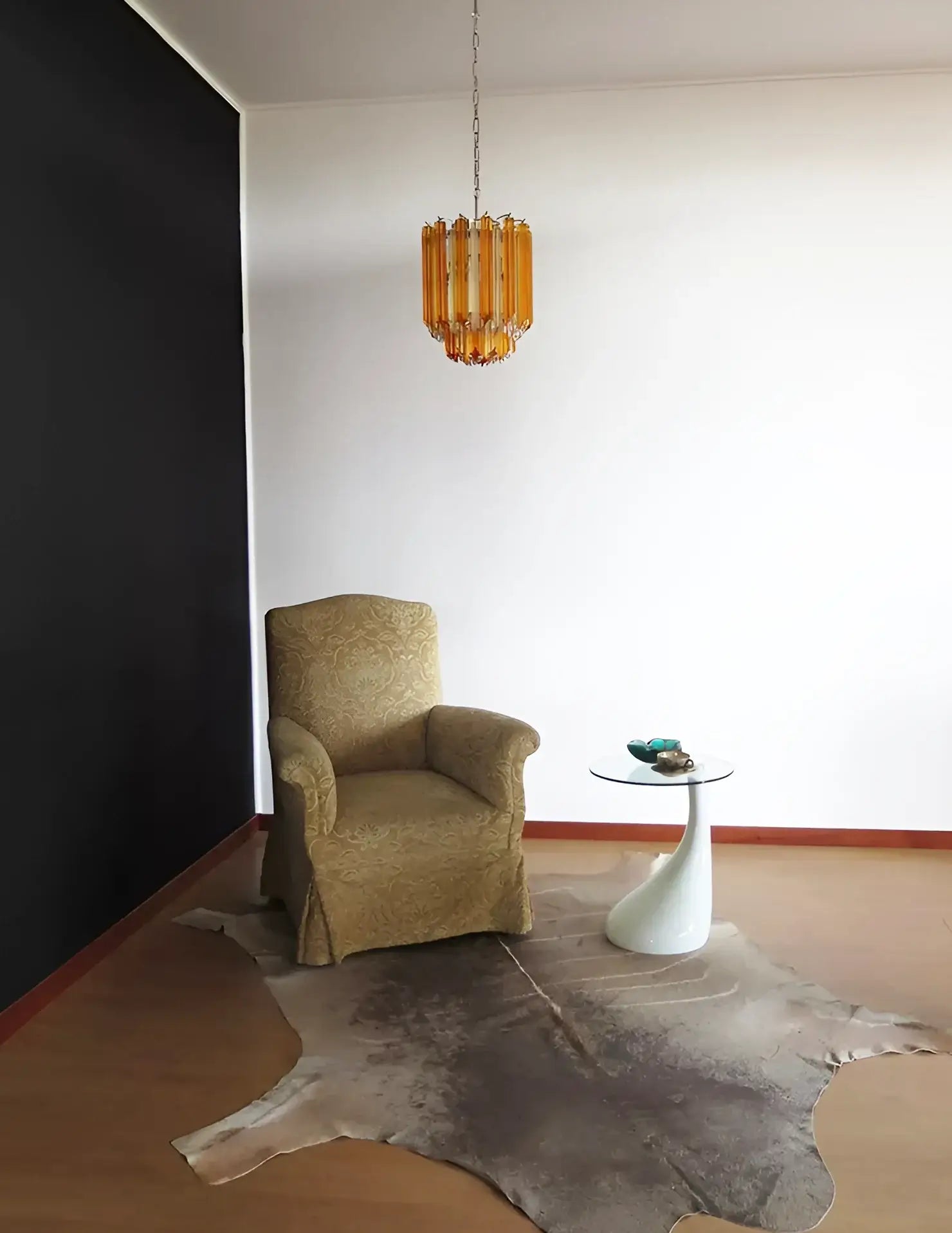 Quadriedri Murano Prisms Amber Transparent Chandelier - Nuvé