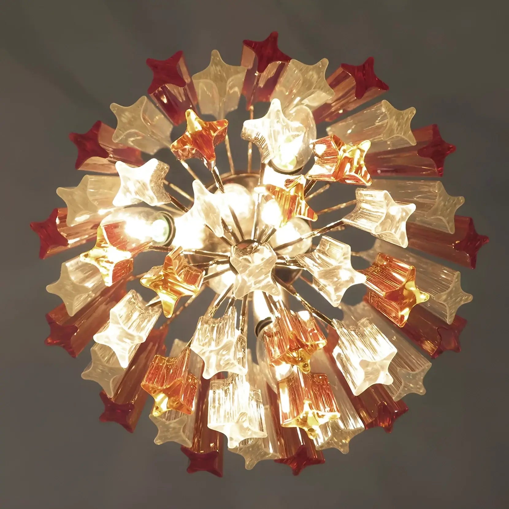Quadriedri Murano Prisms Amber Transparent Chandelier - Nuvé