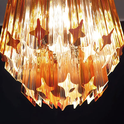 Quadriedri Murano Prisms Amber Transparent Chandelier - Nuvé