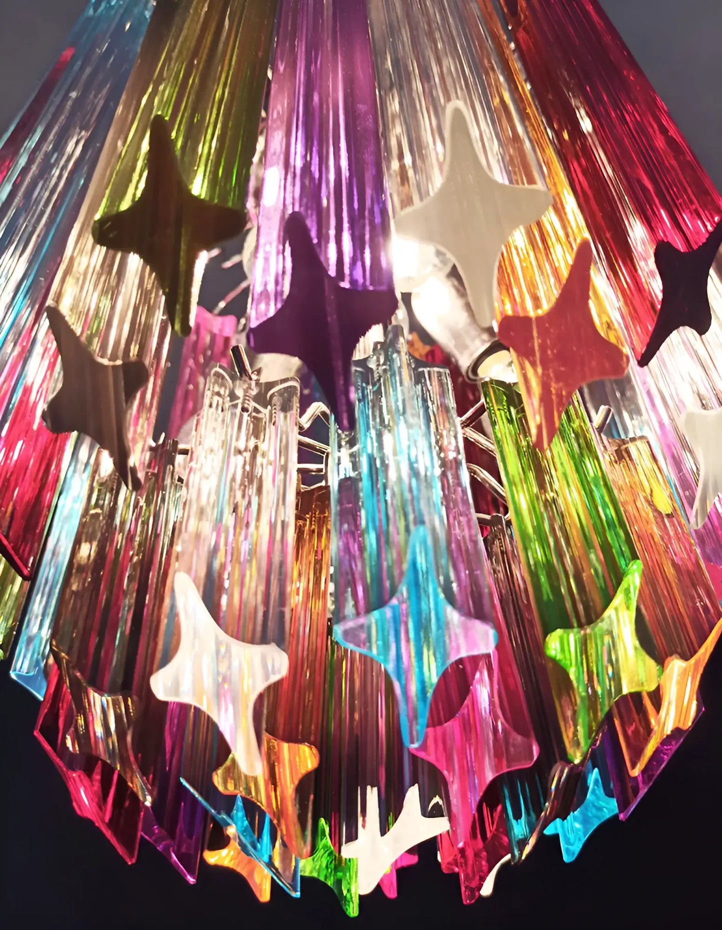 Quadriedri Murano Prisms Multicolored Chandelier - Nuvé