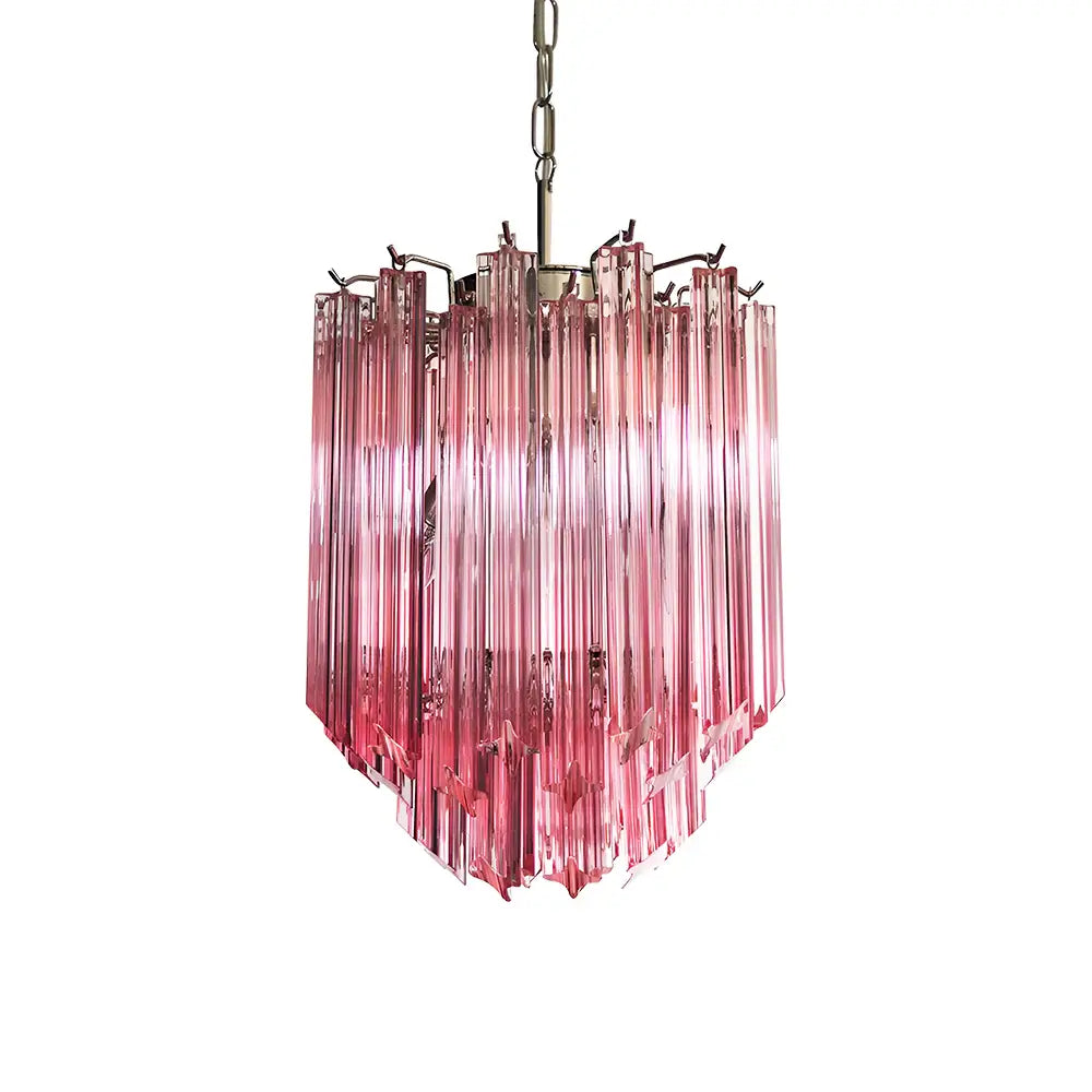 Quadriedri Murano Prisms Pink Chandelier - Nuvé