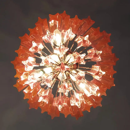 Quadriedri Murano Prisms Pink Chandelier - Nuvé