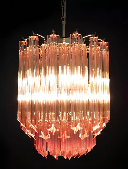 Quadriedri Murano Prisms Pink Chandelier - Nuvé