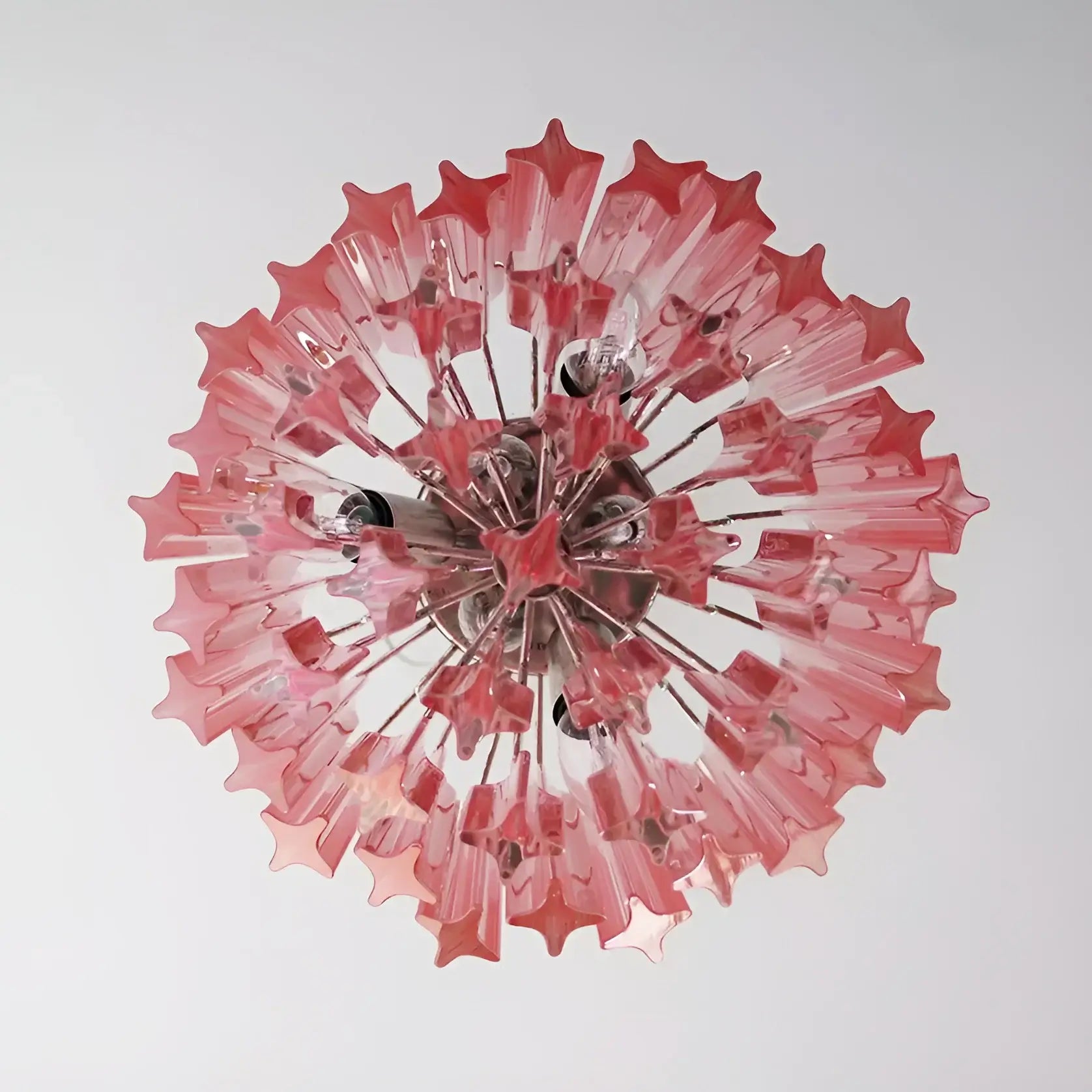 Quadriedri Murano Prisms Pink Chandelier - Nuvé